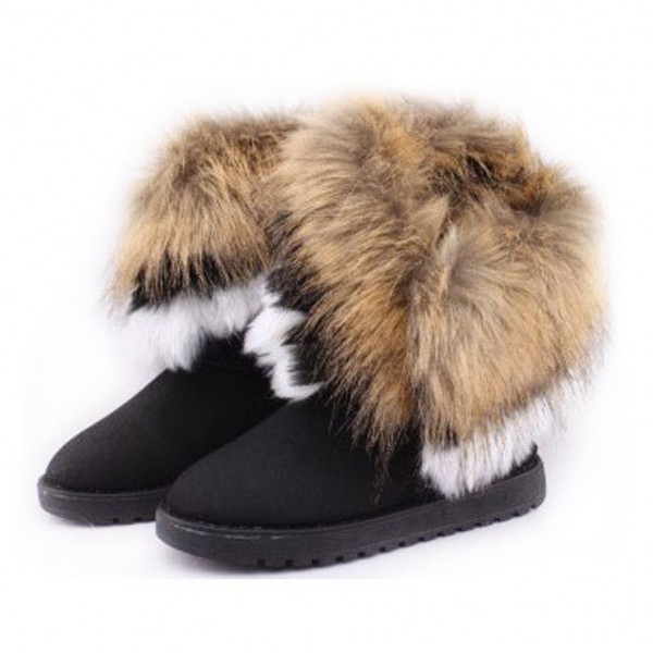 Ladies Bohemian Winter Furry Boots With Long Fur on Luulla